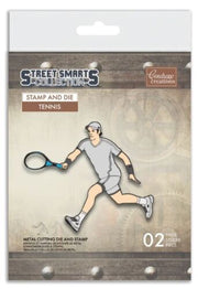 COUTURE CREATIONS STREET SMART STAMP AND DIE SET  " TENNIS "